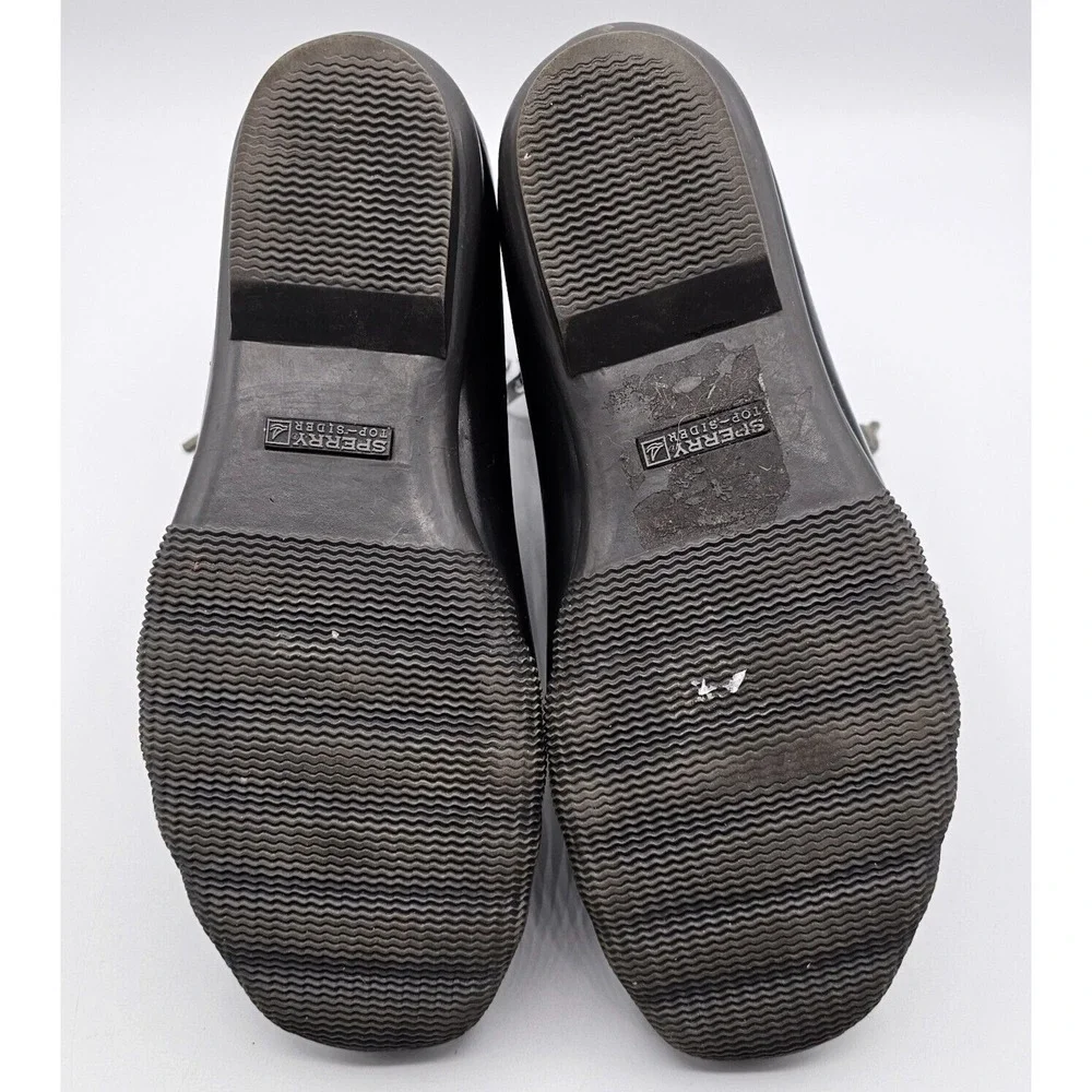 Sperry Top-Sider Womens‎ Saltwater Duck Boots Size 8 Black Gray Plaid Waterproof